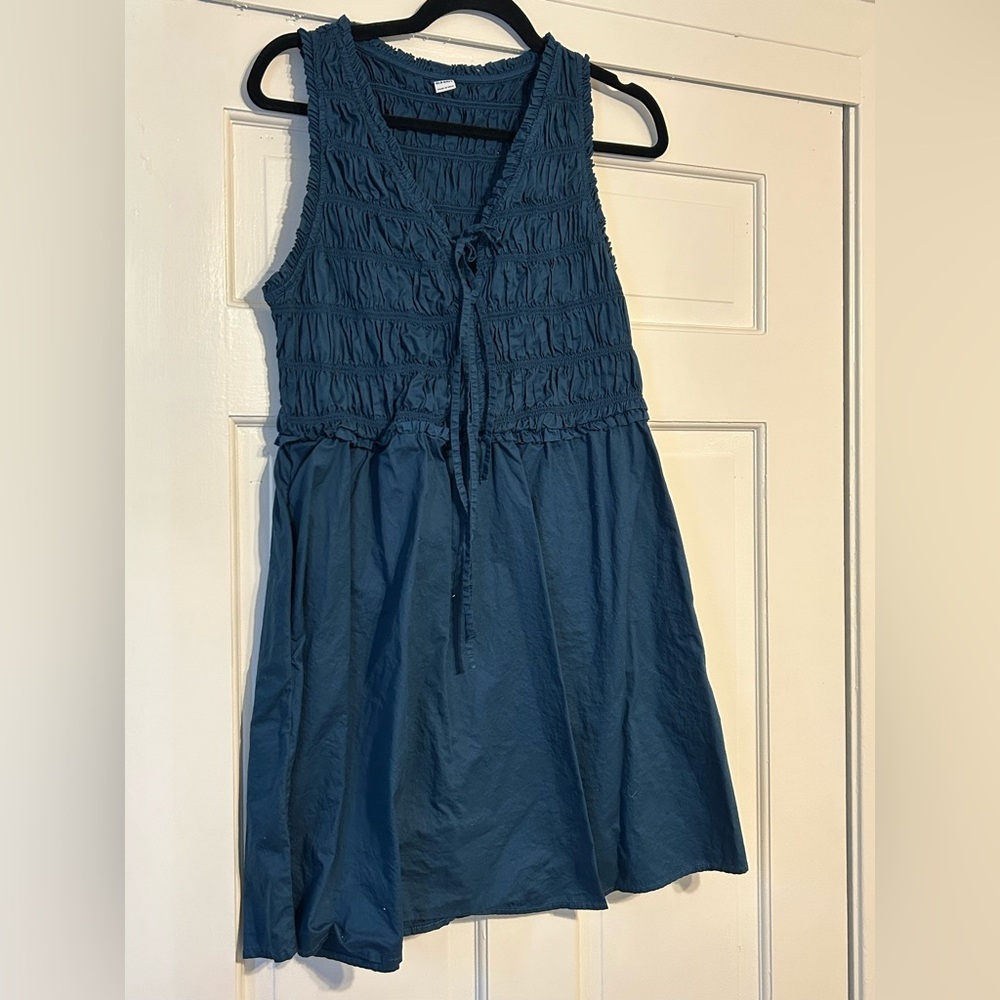 Old Navy Teal Ruched Dress